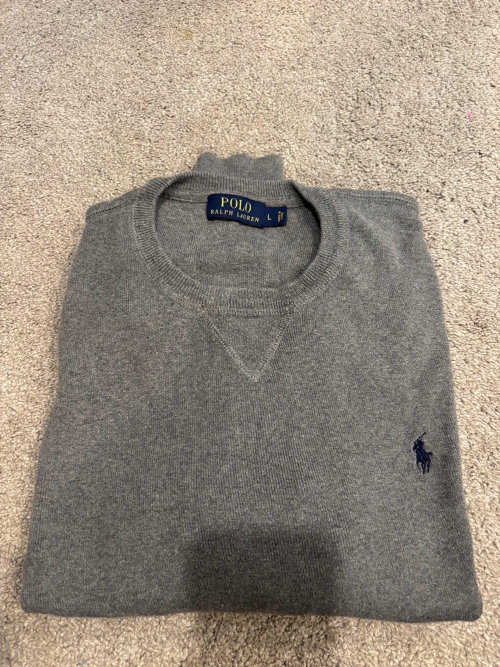 Polo by Ralph Lauren Grey Crewneck Sweater with Navy Pony